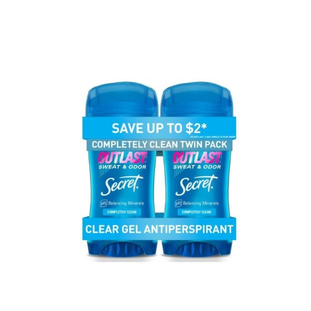 2-Pack Secret Women’s Clear Gel Antiperspirant Deodorant 72hr Odor Protection
